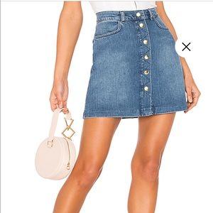 NWT FRAME Denim Claire Button Front Mini Skirt